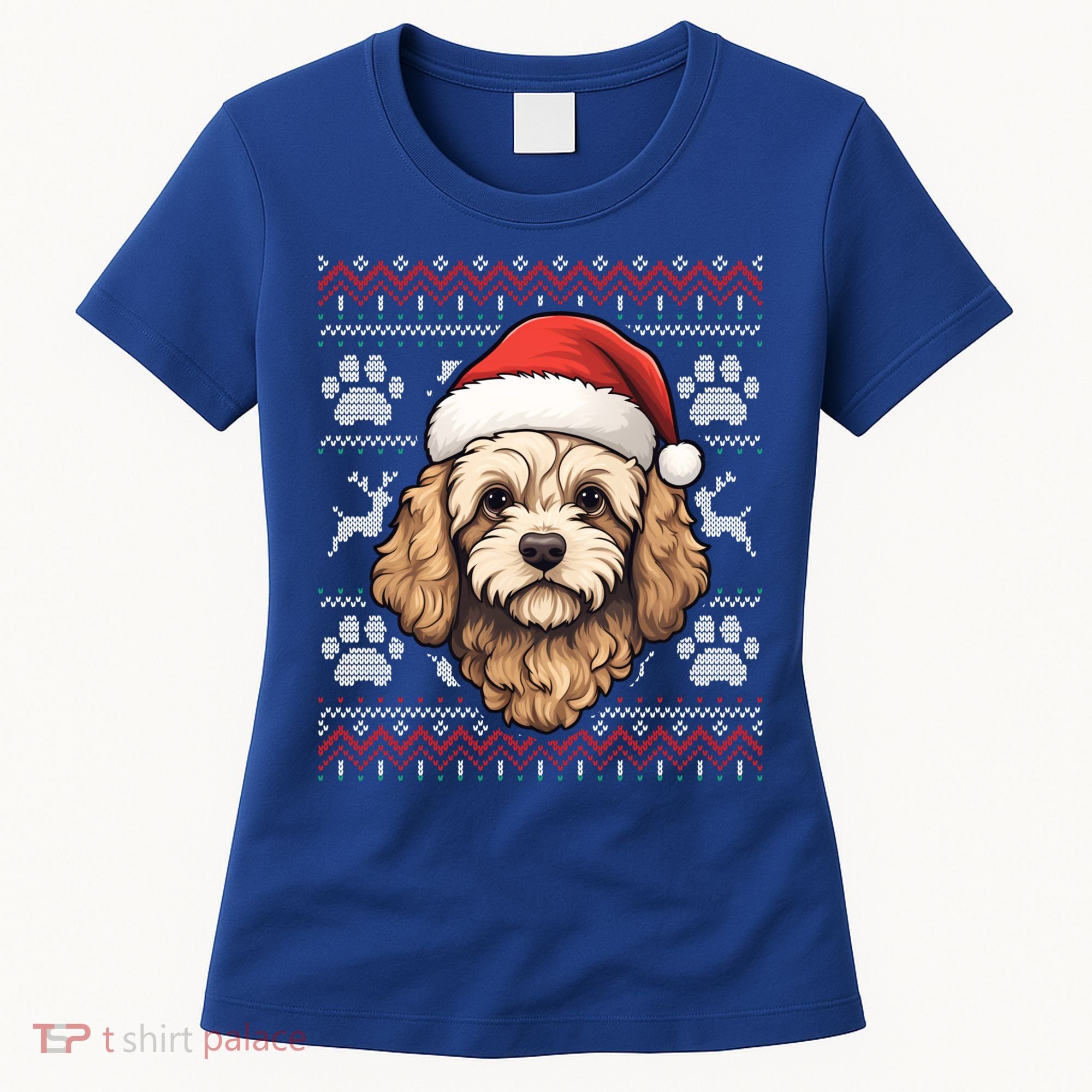 Cavapoo Santa Hat Christmas Funny Dog Mom Dad Great Gift Women's T-Shirt