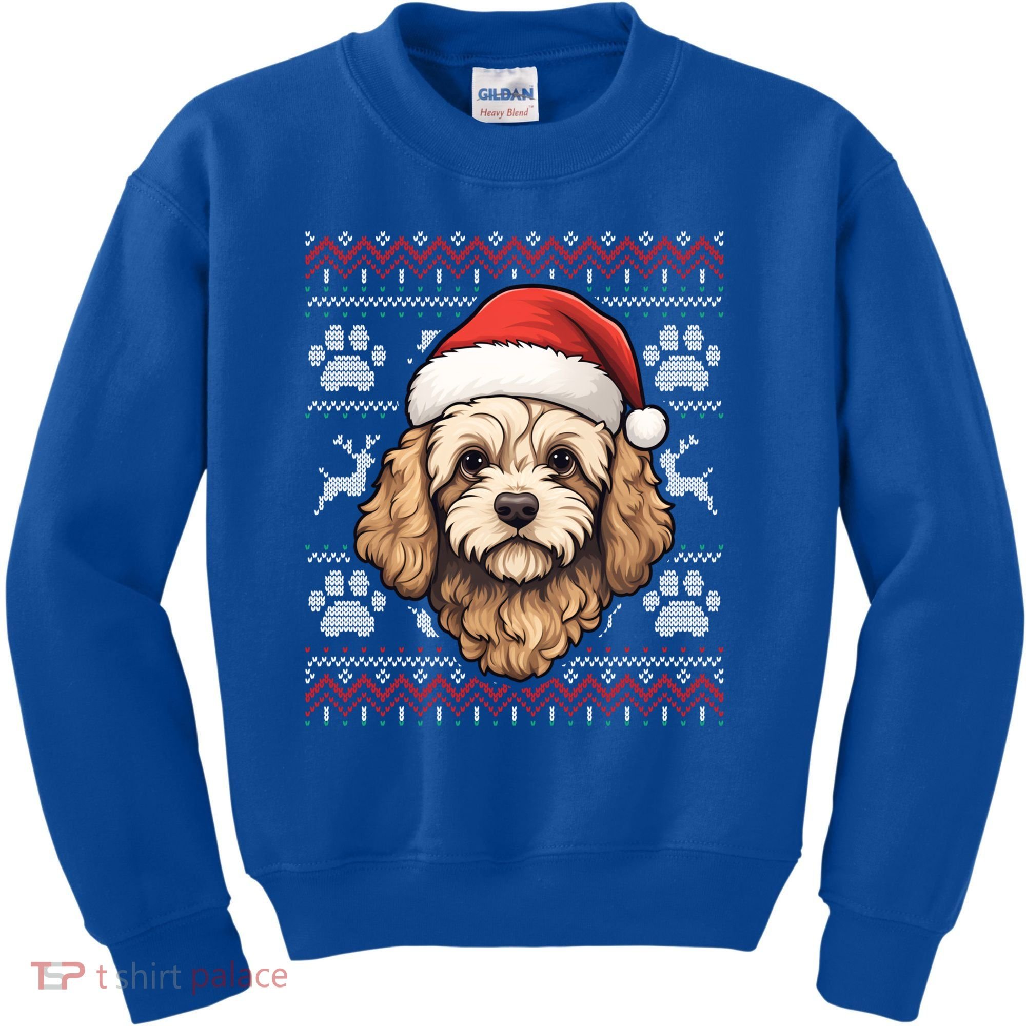 Cavapoo Santa Hat Christmas Funny Dog Mom Dad Great Gift Kids Sweatshirt