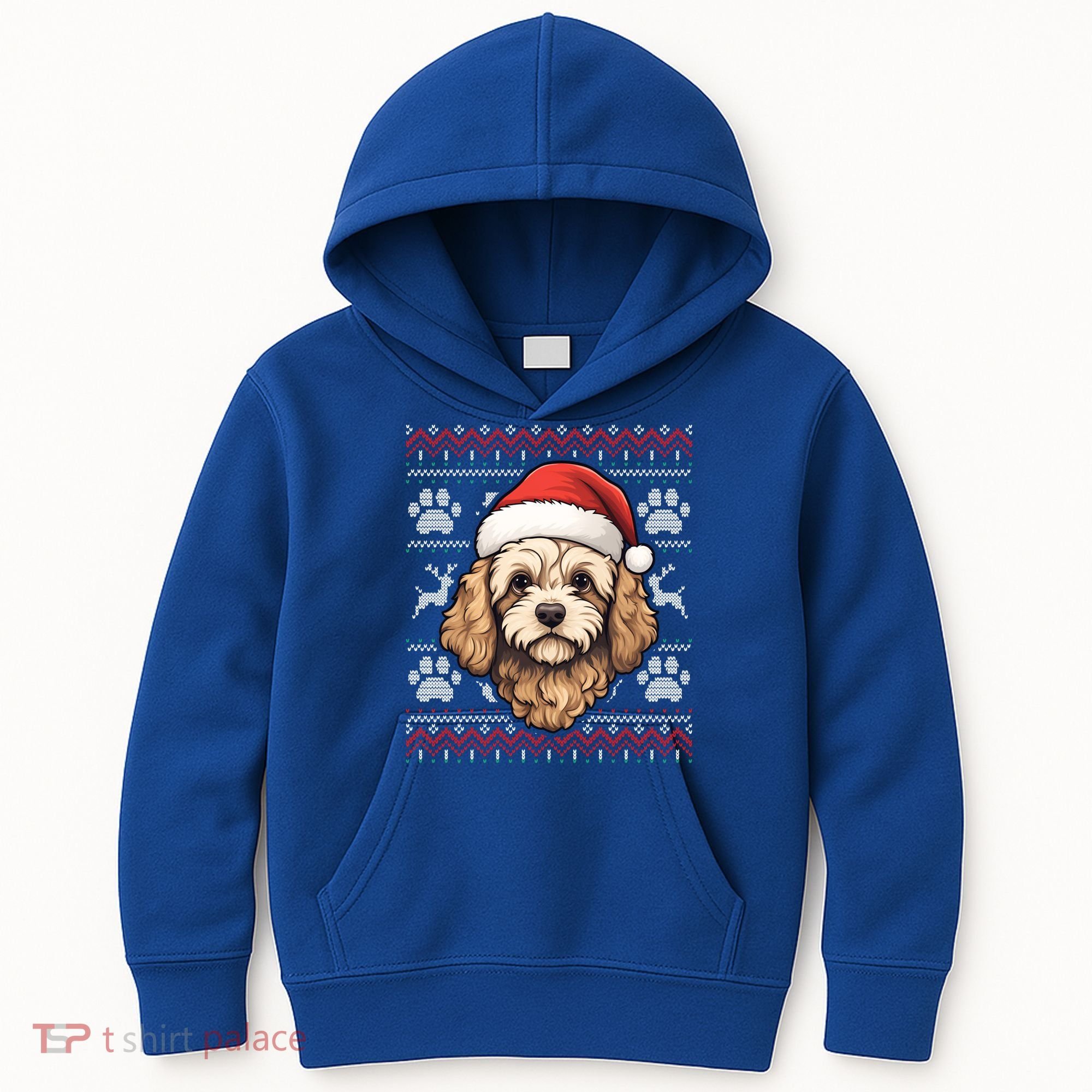 Cavapoo Santa Hat Christmas Funny Dog Mom Dad Great Gift Kids Hoodie