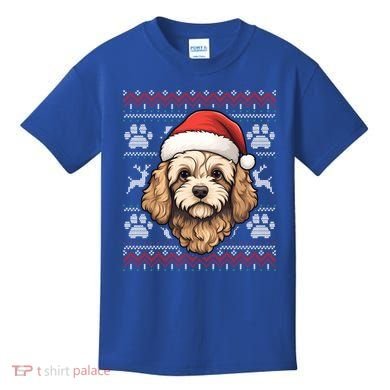 Cavapoo Santa Hat Christmas Funny Dog Mom Dad Great Gift Kids T-Shirt