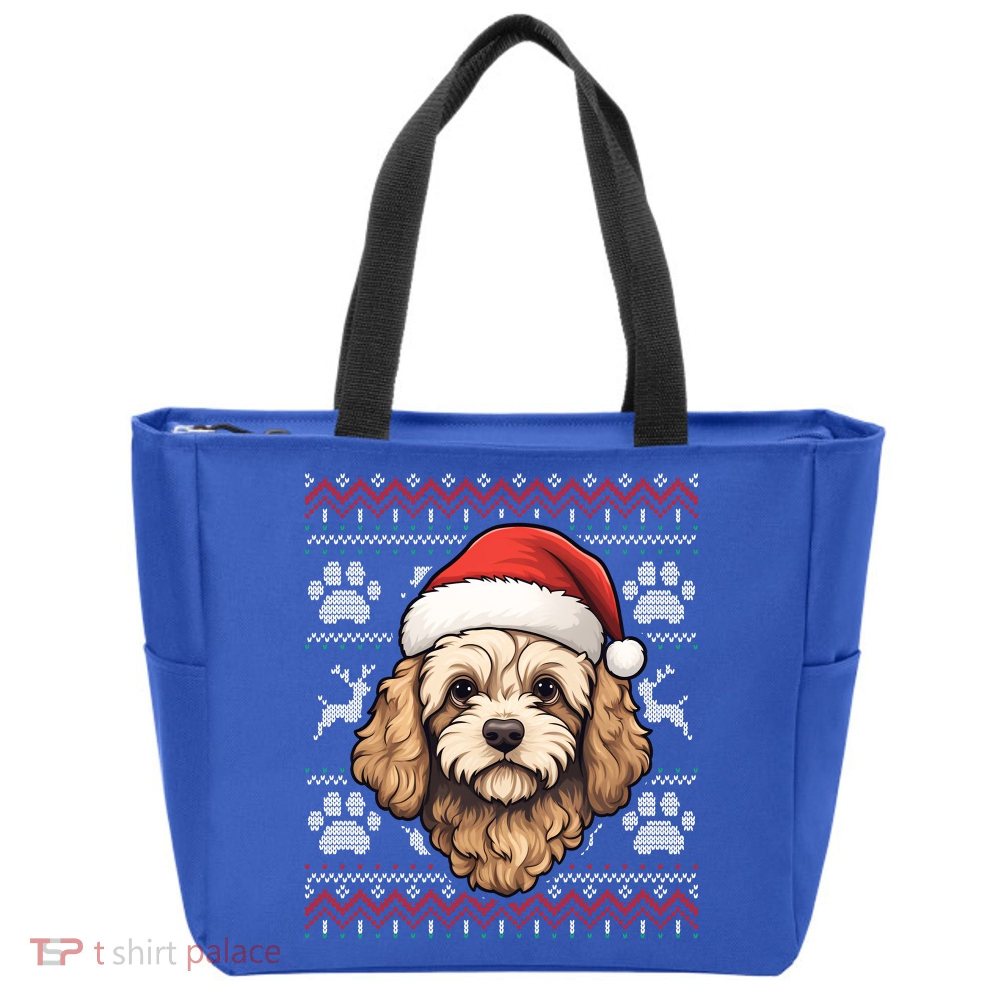 Cavapoo Santa Hat Christmas Funny Dog Mom Dad Great Gift Tote Bag