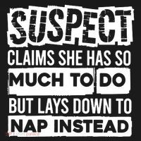 Claims She Has Too Much To Do Lays Down To Nap Instead  Funny Suspect Claims Hoodie thumb 7