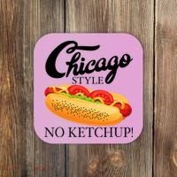 Chicago Style Hot Dog Summer 4th Of July No Ketchup Gift Coaster thumb 0