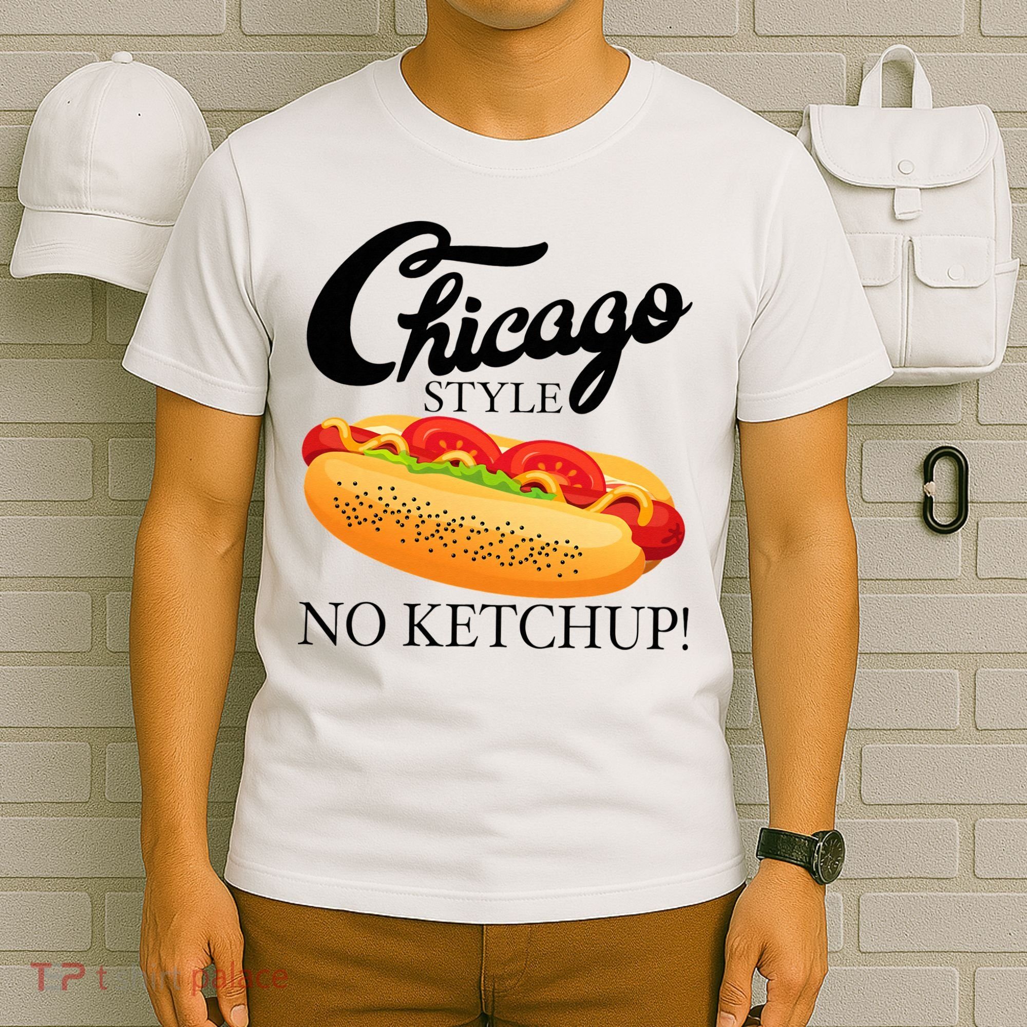 Chicago Style Hot Dog Summer 4th Of July No Ketchup Gift T-Shirt