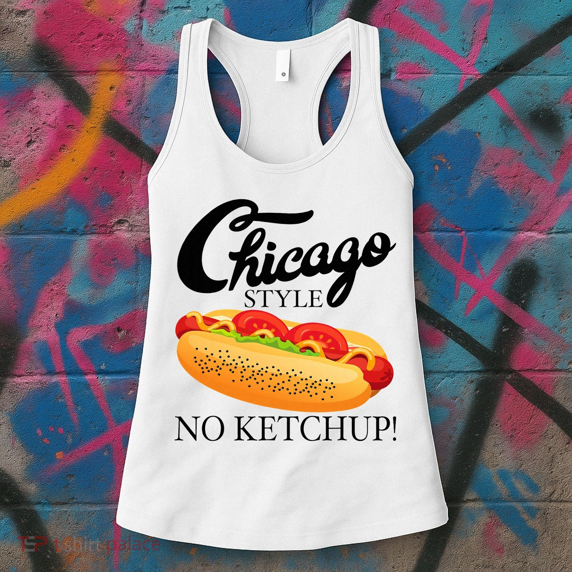 Chicago Style Hot Dog Summer 4th Of July No Ketchup Gift Women's Tank Top