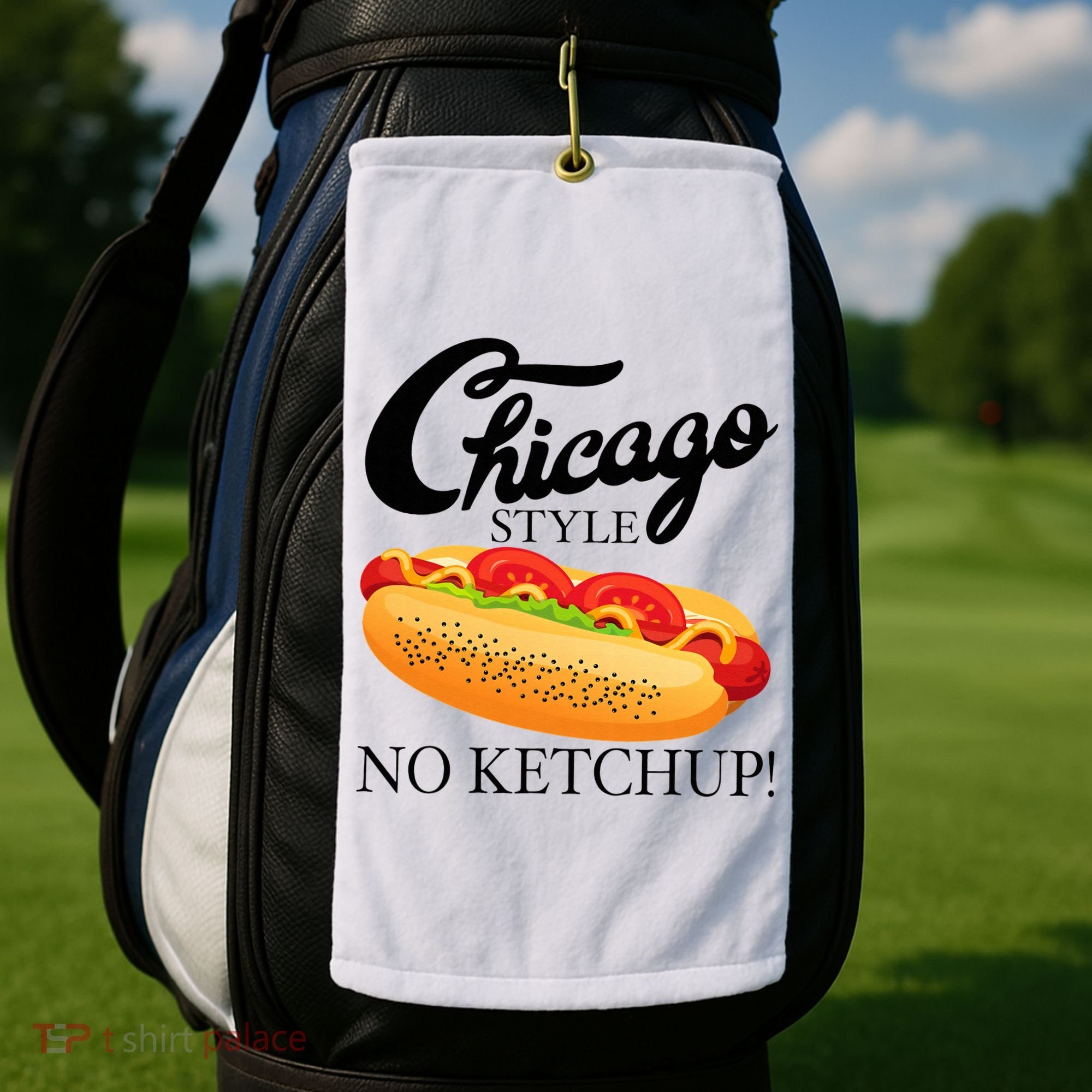 Chicago Style Hot Dog Summer 4th Of July No Ketchup Gift Golf Towel