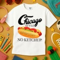 Chicago Style Hot Dog Summer 4th Of July No Ketchup Gift Kids T-Shirt thumb 3