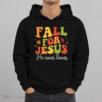 Christian Sayings Halloween Fall For Jesus Religious Hoodie thumb 0