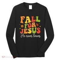 Christian Sayings Halloween Fall For Jesus Religious Long Sleeve Shirt thumb 0