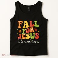 Christian Sayings Halloween Fall For Jesus Religious Tank Top thumb 2