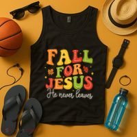 Christian Sayings Halloween Fall For Jesus Religious Tank Top thumb 4
