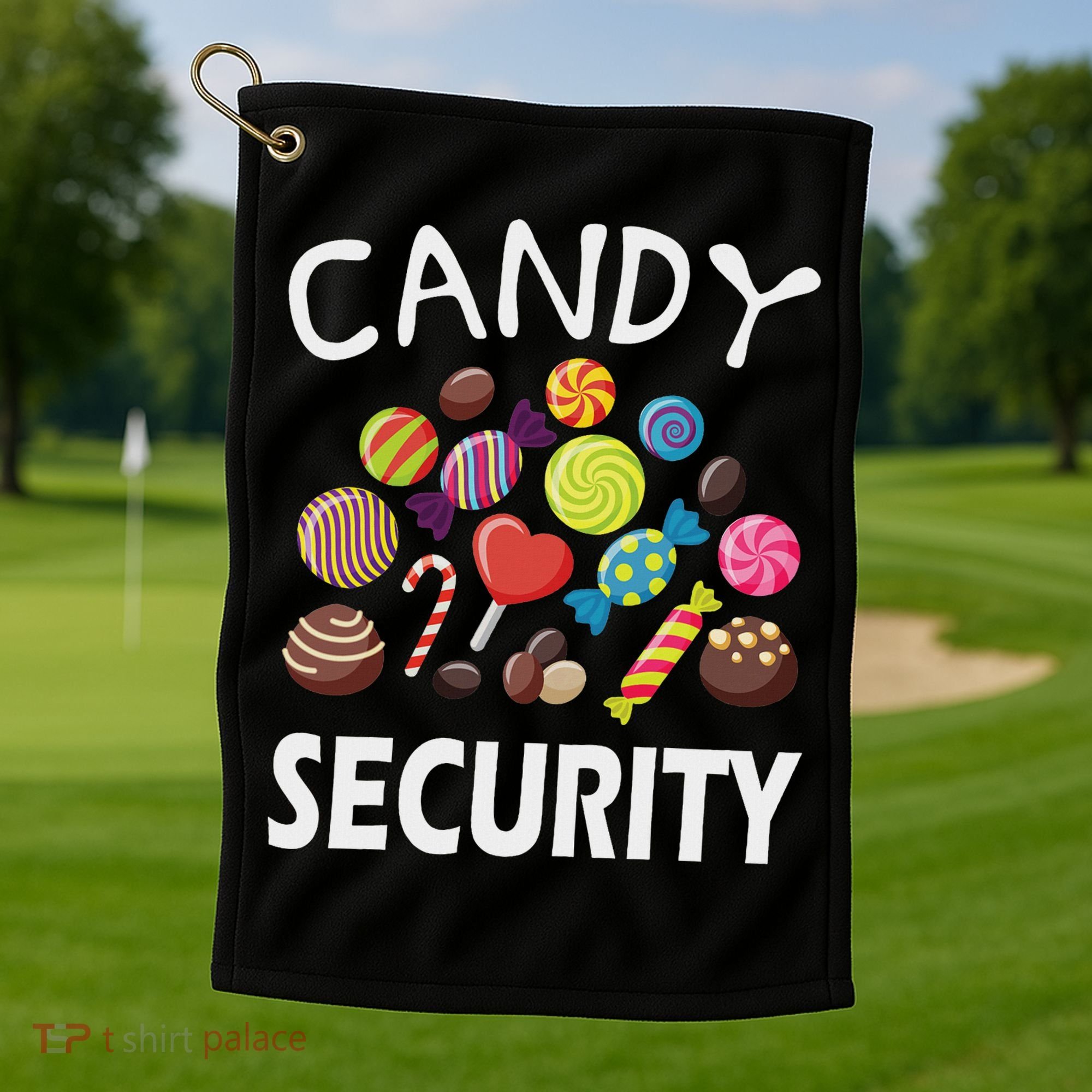 Candy Security Halloween Costume Party Golf Towel
