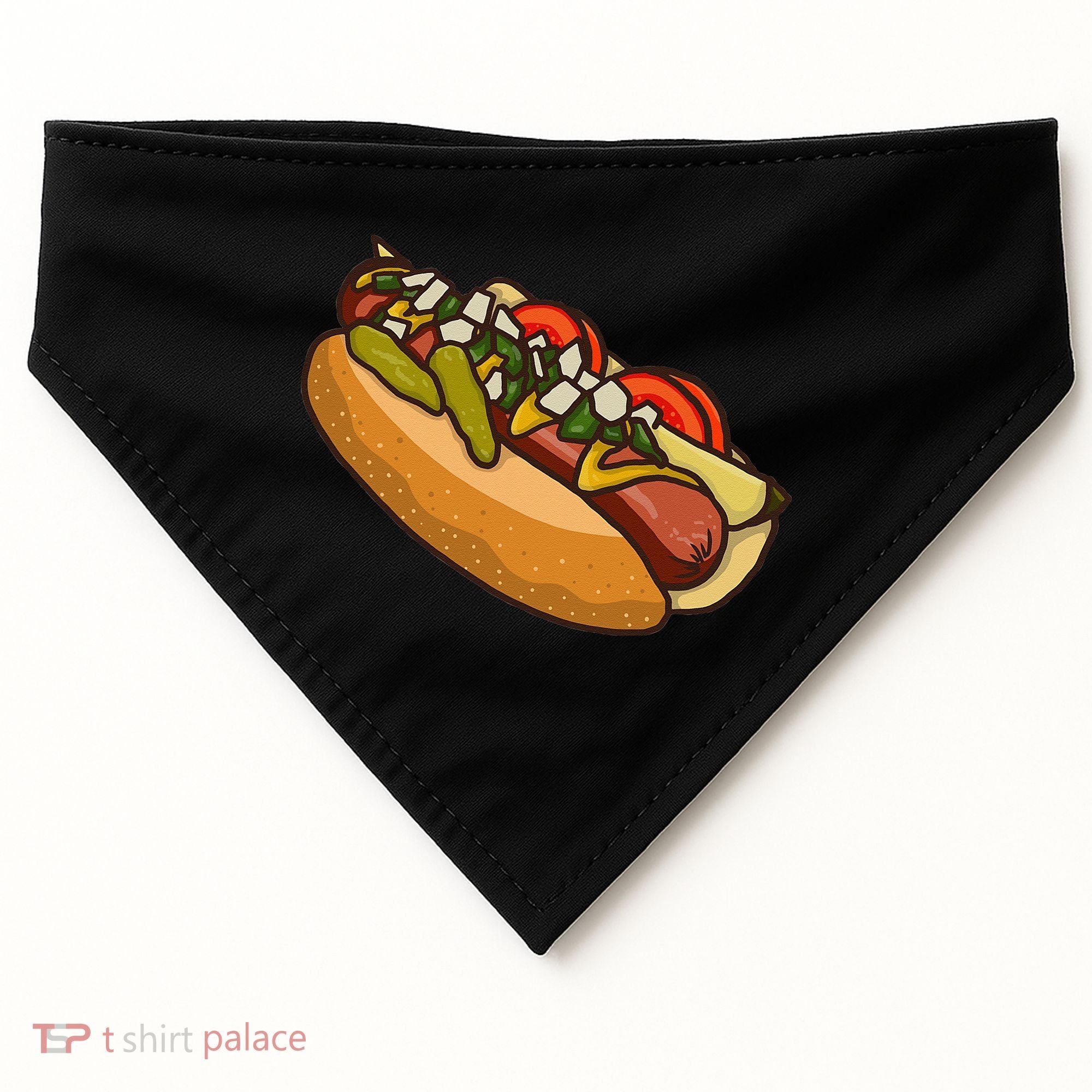 Chicago Style Hot Dog Lover USA-Made Doggie Bandana