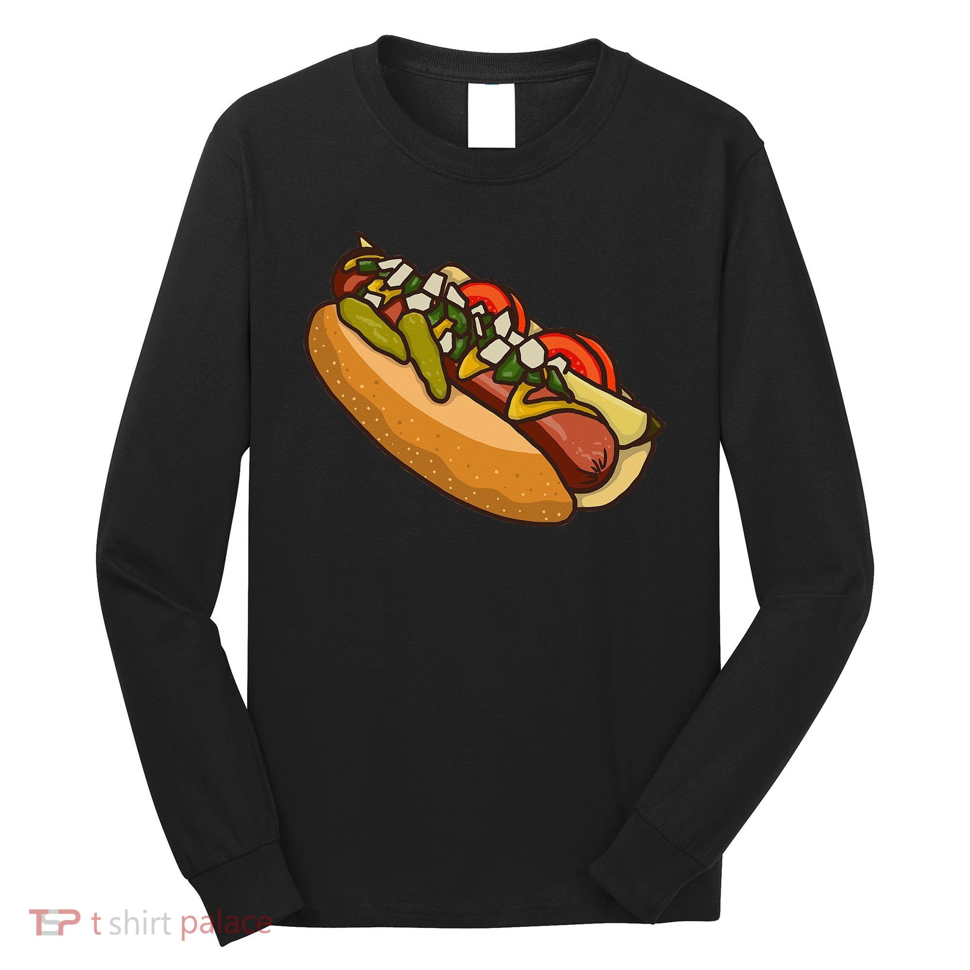 Chicago Style Hot Dog Lover Long Sleeve Shirt