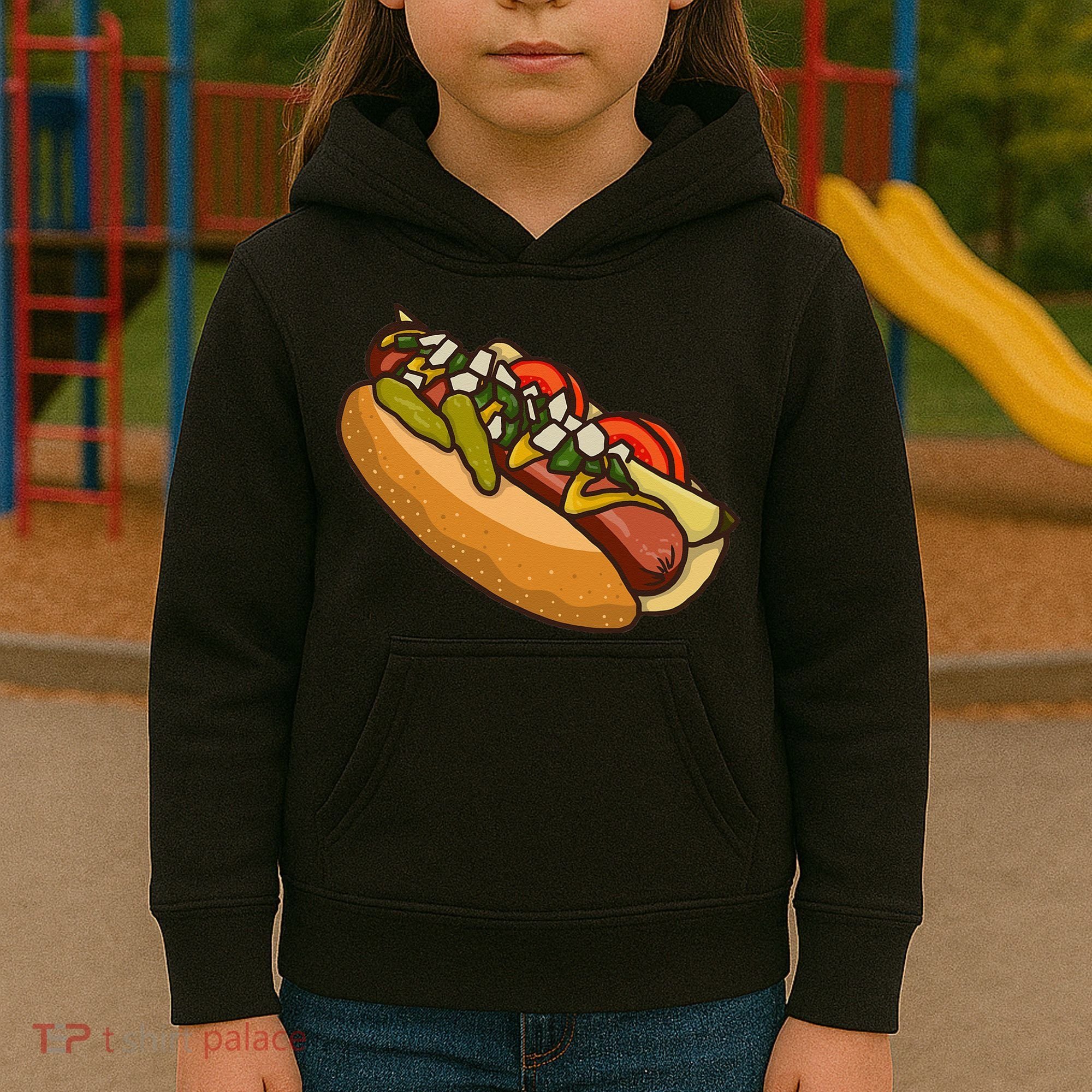 Chicago Style Hot Dog Lover Kids Hoodie