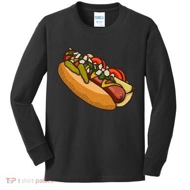 Chicago Style Hot Dog Lover Kids Long Sleeve Shirt