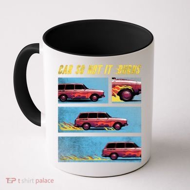 Car So Hot It Burns Comic Coffee Mug