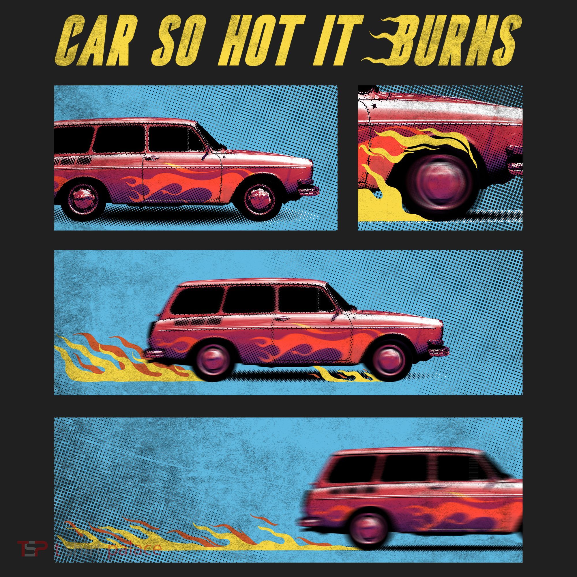 Car So Hot It Burns Comic Beanie
