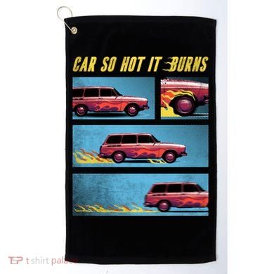 Car So Hot It Burns Comic Golf Towel