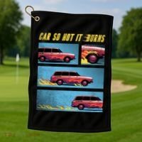 Car So Hot It Burns Comic Golf Towel thumb 1