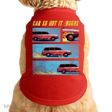 Car So Hot It Burns Comic Doggie Tank
