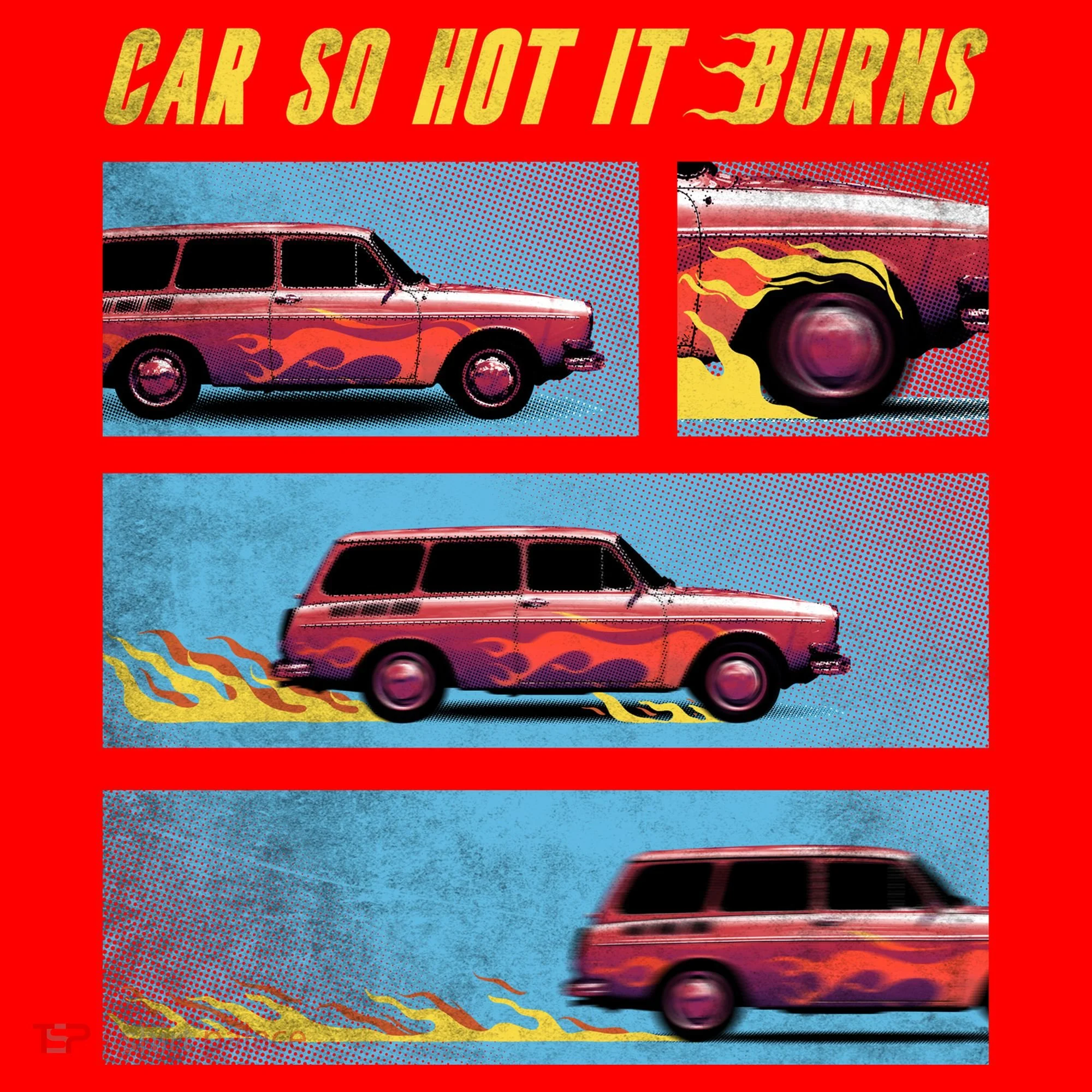 Car So Hot It Burns Comic Doggie Tank