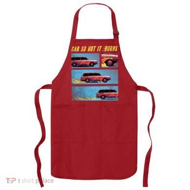 Car So Hot It Burns Comic Apron