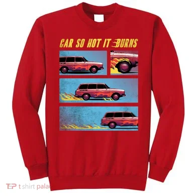 Car So Hot It Burns Comic Sweatshirt