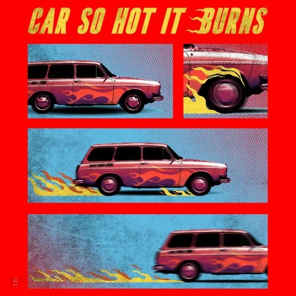 Car So Hot It Burns Comic T-Shirt