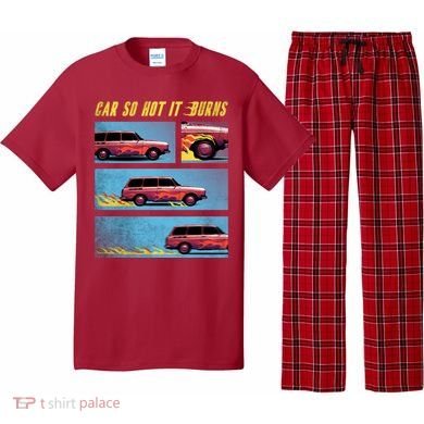 Car So Hot It Burns Comic Pajama Set