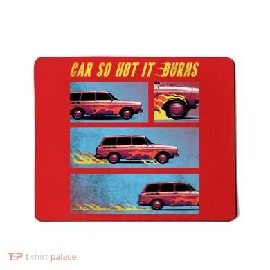 Car So Hot It Burns Comic Mousepad