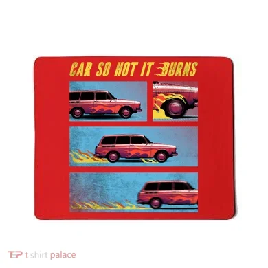 Car So Hot It Burns Comic Mousepad