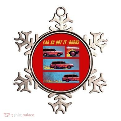 Car So Hot It Burns Comic Ornament