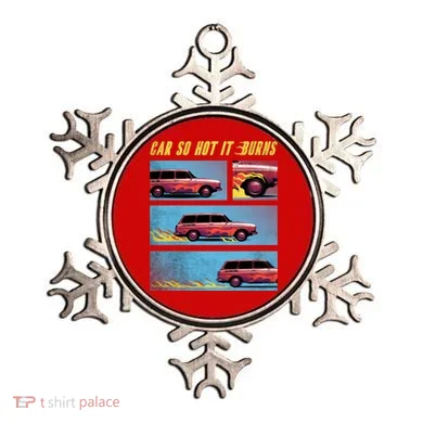 Car So Hot It Burns Comic Ornament
