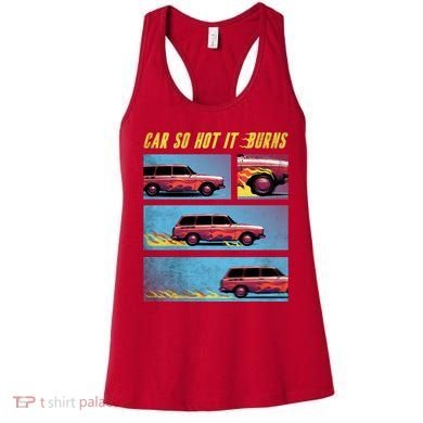 Car So Hot It Burns Comic Women's Tank Top