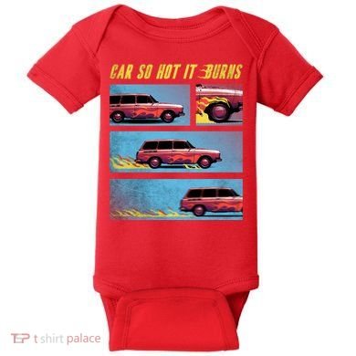 Car So Hot It Burns Comic Baby Bodysuit