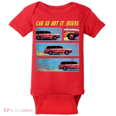 Car So Hot It Burns Comic Baby Bodysuit