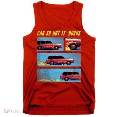 Car So Hot It Burns Comic Tank Top