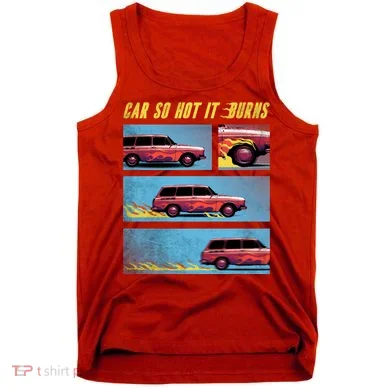 Car So Hot It Burns Comic Tank Top