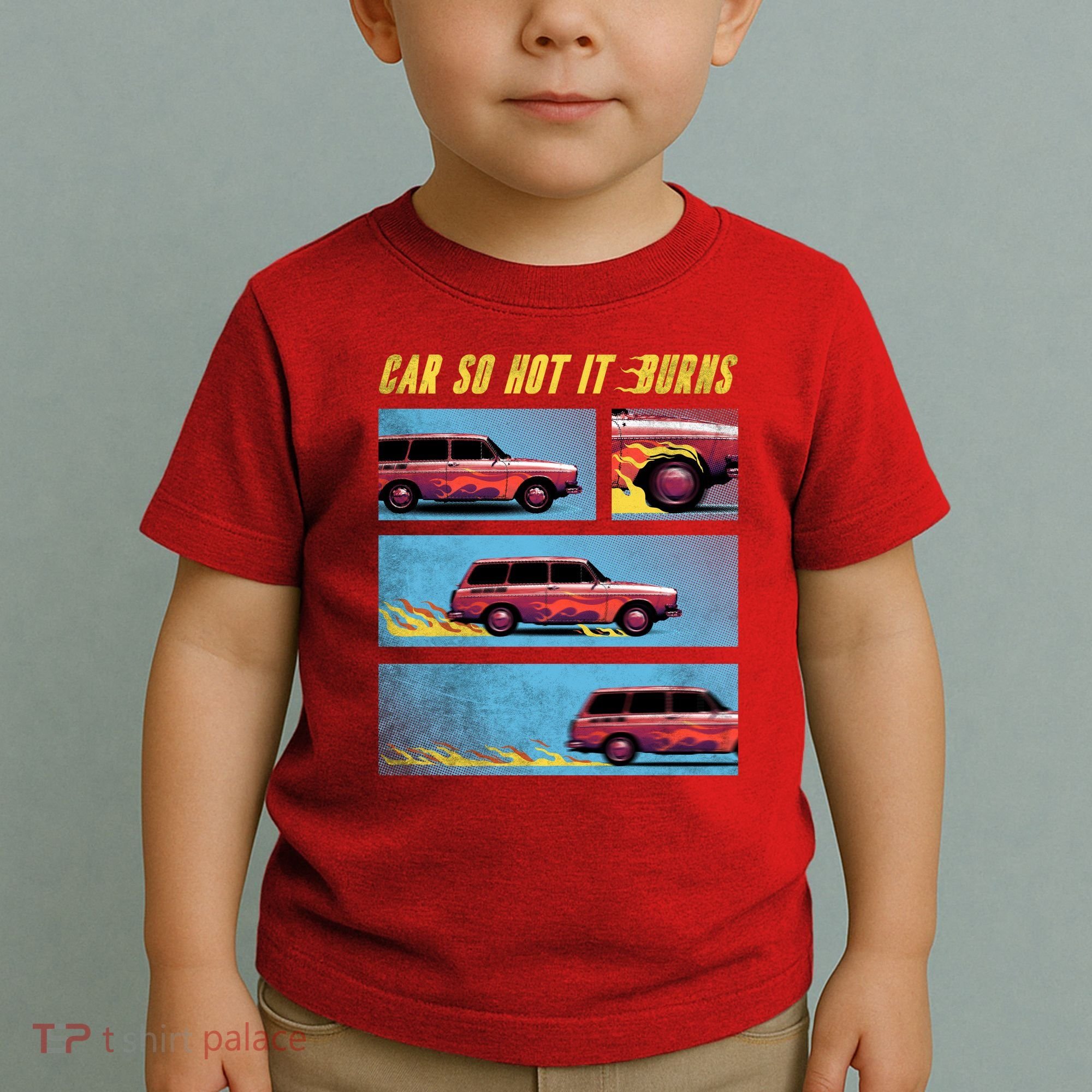 Car So Hot It Burns Comic Toddler T-Shirt