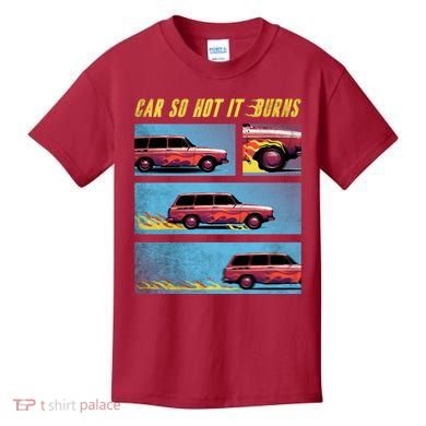 Car So Hot It Burns Comic Kids T-Shirt