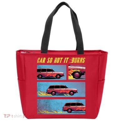 Car So Hot It Burns Comic Tote Bag