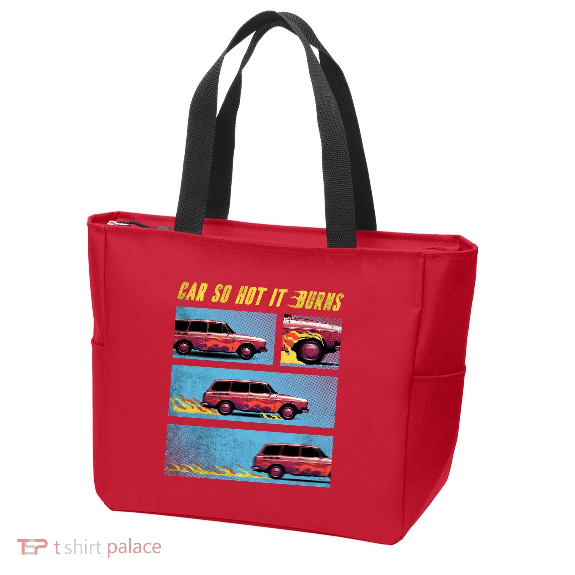 Car So Hot It Burns Comic Tote Bag