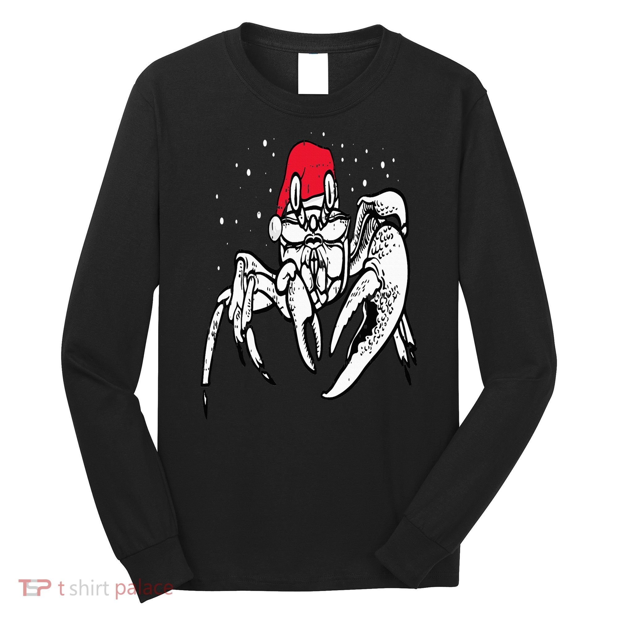 Crab Santa Hat Christmas Pajama XMas Holiday Animal Long Sleeve Shirt