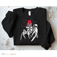 Crab Santa Hat Christmas Pajama XMas Holiday Animal Sweatshirt thumb 2