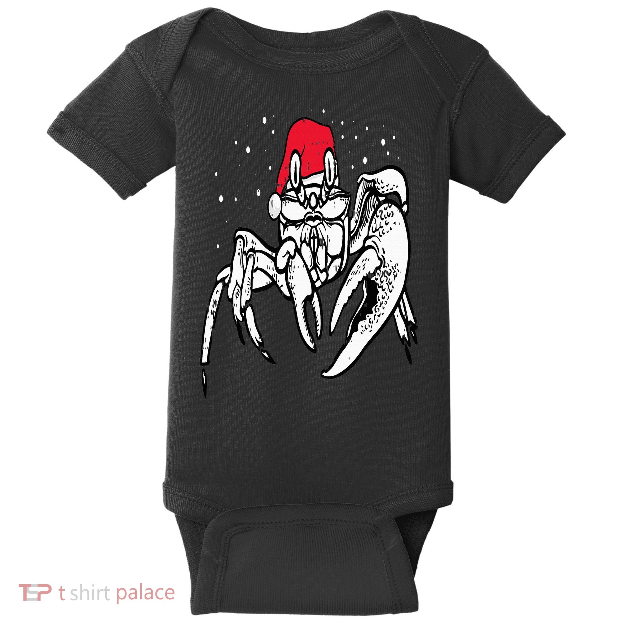 Crab Santa Hat Christmas Pajama XMas Holiday Animal Baby Bodysuit
