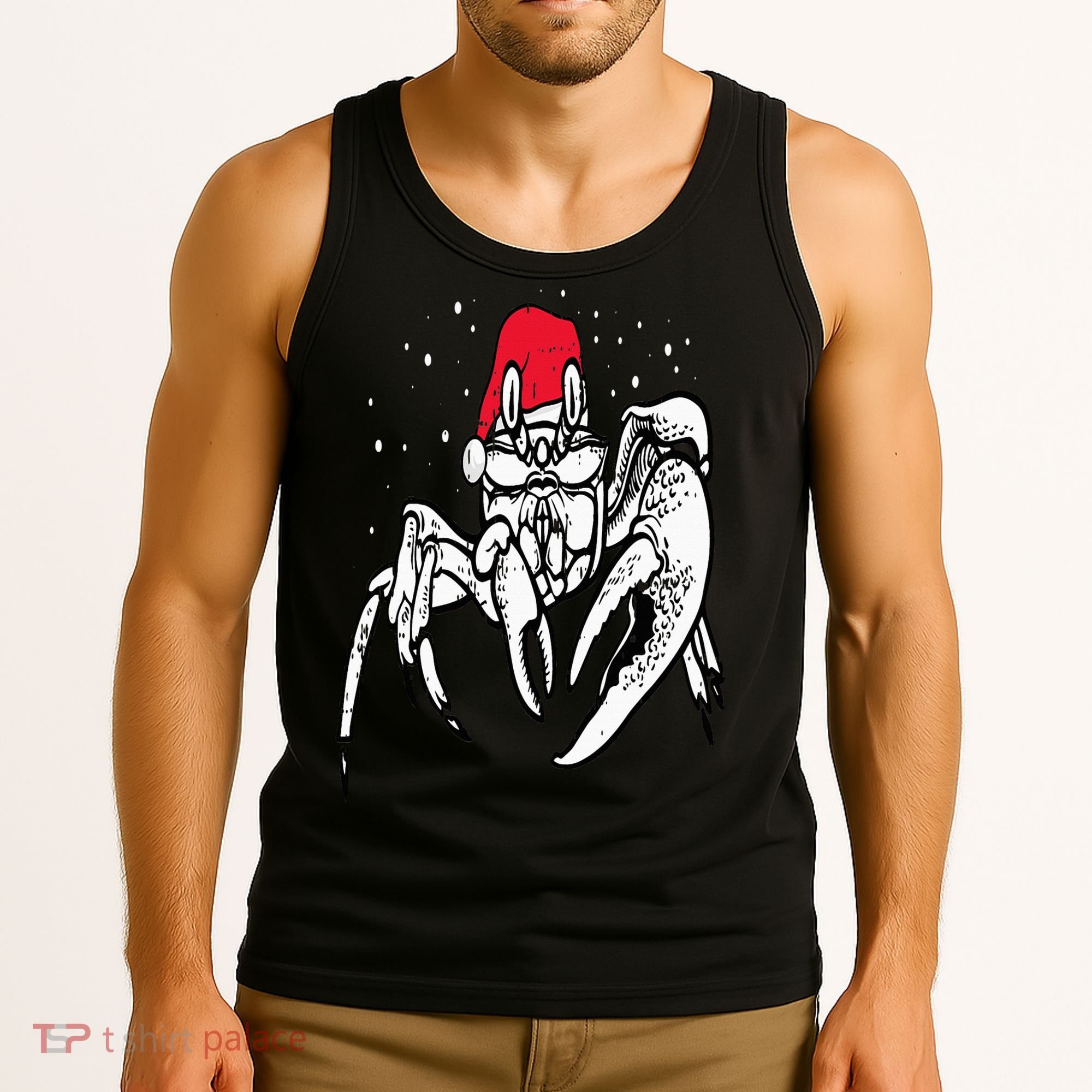 Crab Santa Hat Christmas Pajama XMas Holiday Animal Tank Top