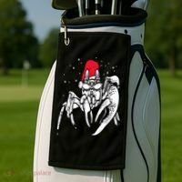 Crab Santa Hat Christmas Pajama XMas Holiday Animal Golf Towel thumb 2