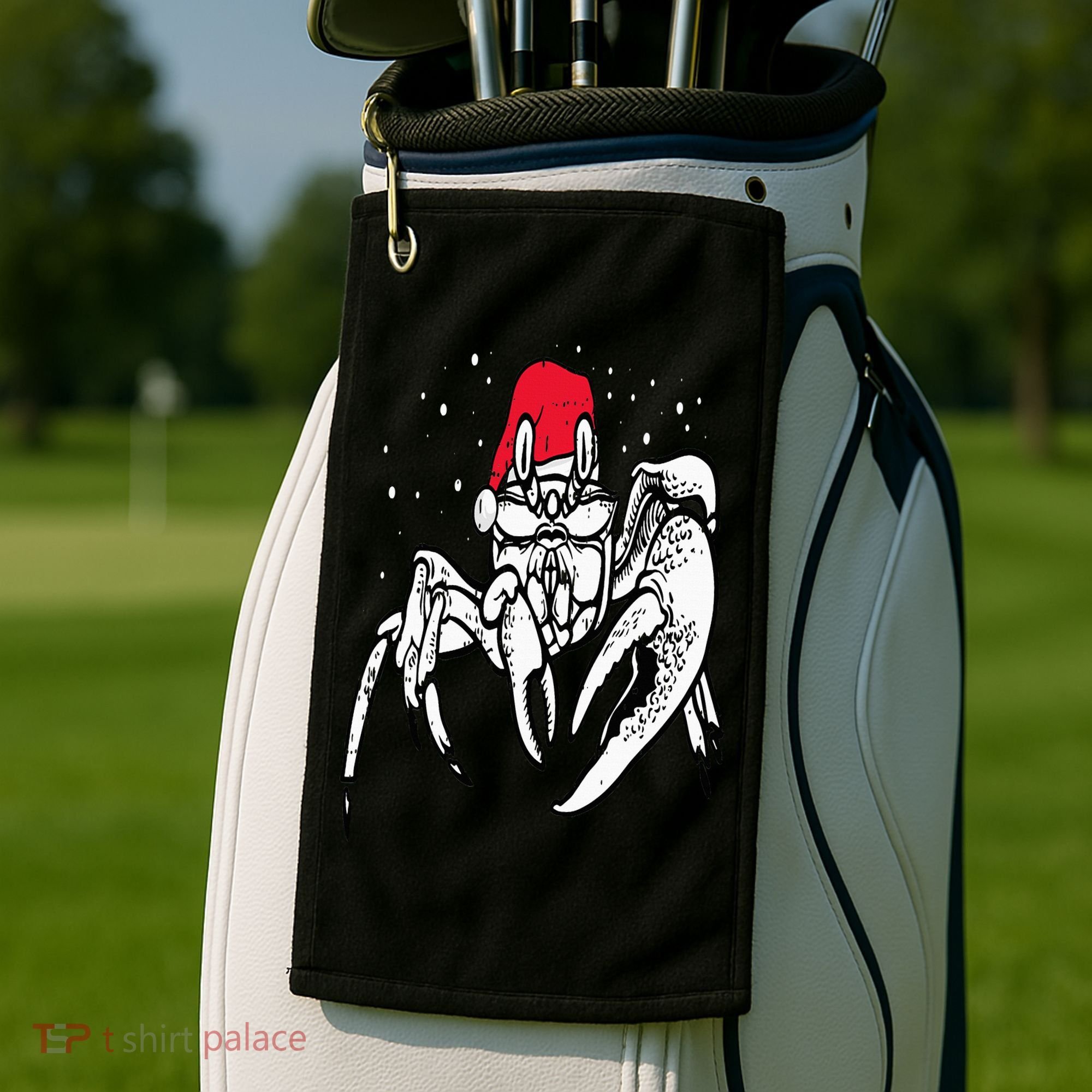 Crab Santa Hat Christmas Pajama XMas Holiday Animal Golf Towel
