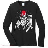 Crab Santa Hat Christmas Pajama XMas Holiday Animal Women's Long Sleeve Shirt thumb 0